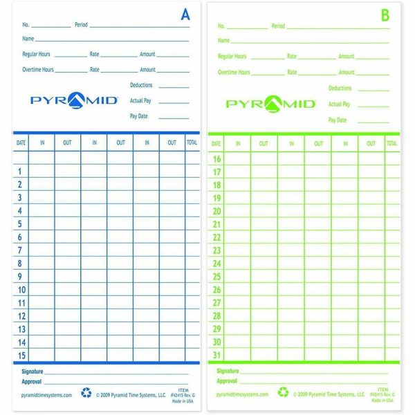 Pyramid Time Systems Time Card - Image 6