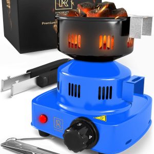 Premium Hookah Coal Burner   Blue Burner for Hookah 450W – FIRE Tower Multipurpose Electric Stove for Hookah coals Burner for Shisha Free Hookah Tongs overheat Protection Hookah Charcoal Burner