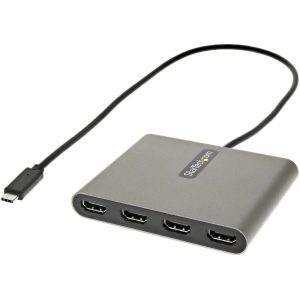 StarTech.com USB C to Quad HDMI Adapter, USB-C to 4x HDMI Monitor Converter for Windows (no support for macOS/ChromeOS/Linux) - TAA