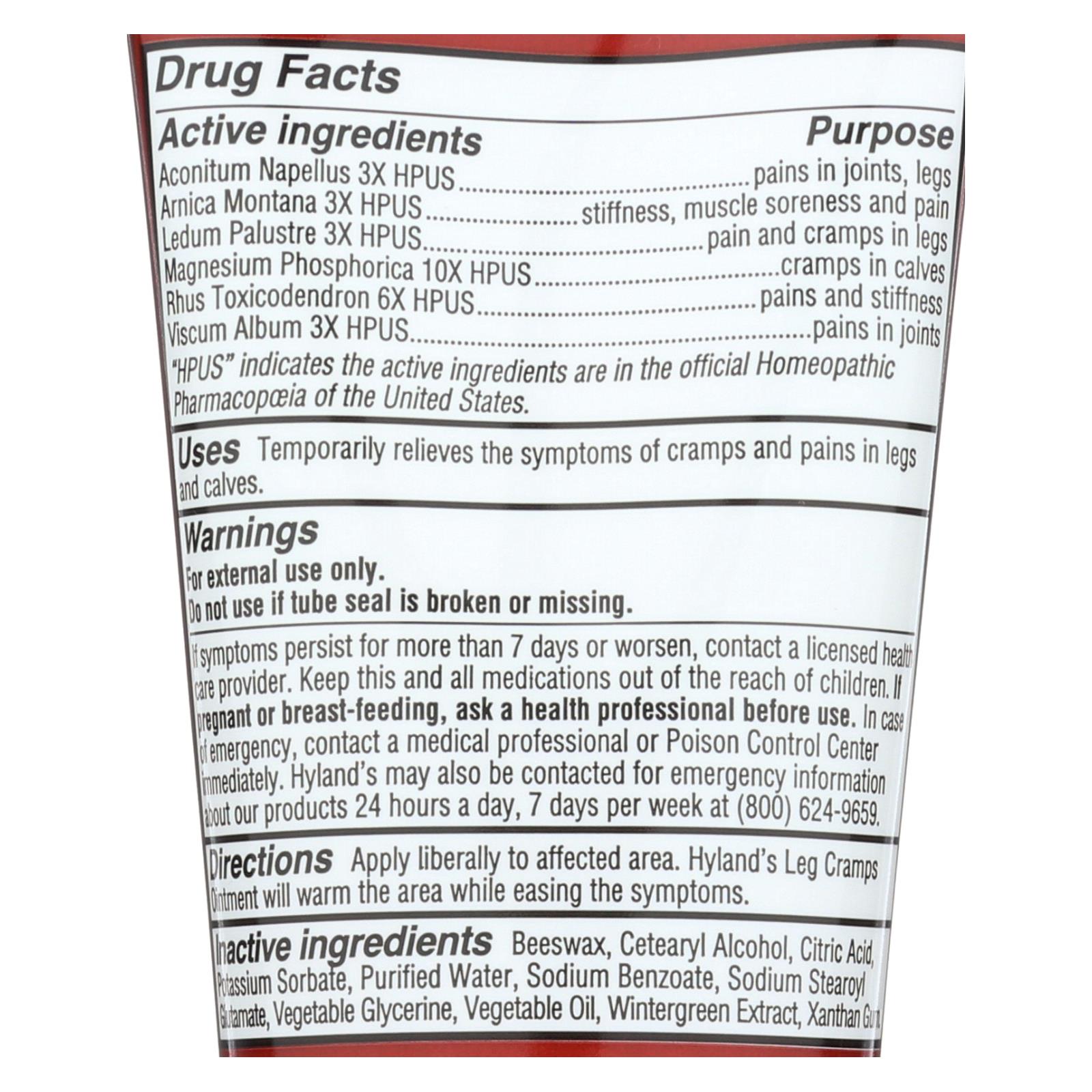 Hylands Homeopathic Leg Cramps - Ointment - 2.5 oz - Image 2