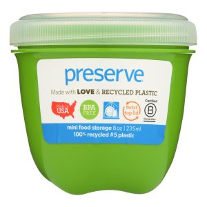 Preserve Mini Food Storage Container - Apple Green - Case of 12 - 8 oz