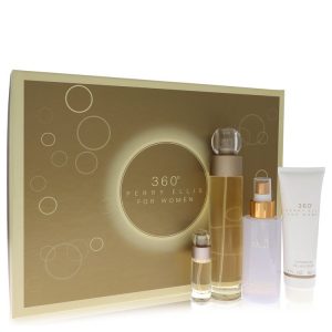 Perry Ellis Gift Set -- 3.4 oz Eau De Toilette Spray + 4 oz Body Mist + 3 oz Shower Gel + .25 Mini EDT Spray for Women