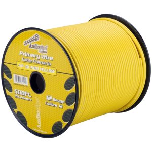 Audiopipe Primary Wire 12-Gauge 500 Foot Spool - Yellow