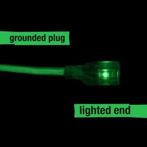 Flexzilla® Pro Extension Cord 14/3 AWG SJTW 50' Outdoor Lighted Plug ZillaGreen™