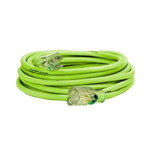 Flexzilla® Pro Extension Cord 14/3 AWG SJTW 25' Outdoor Lighted Plug ZillaGreen™