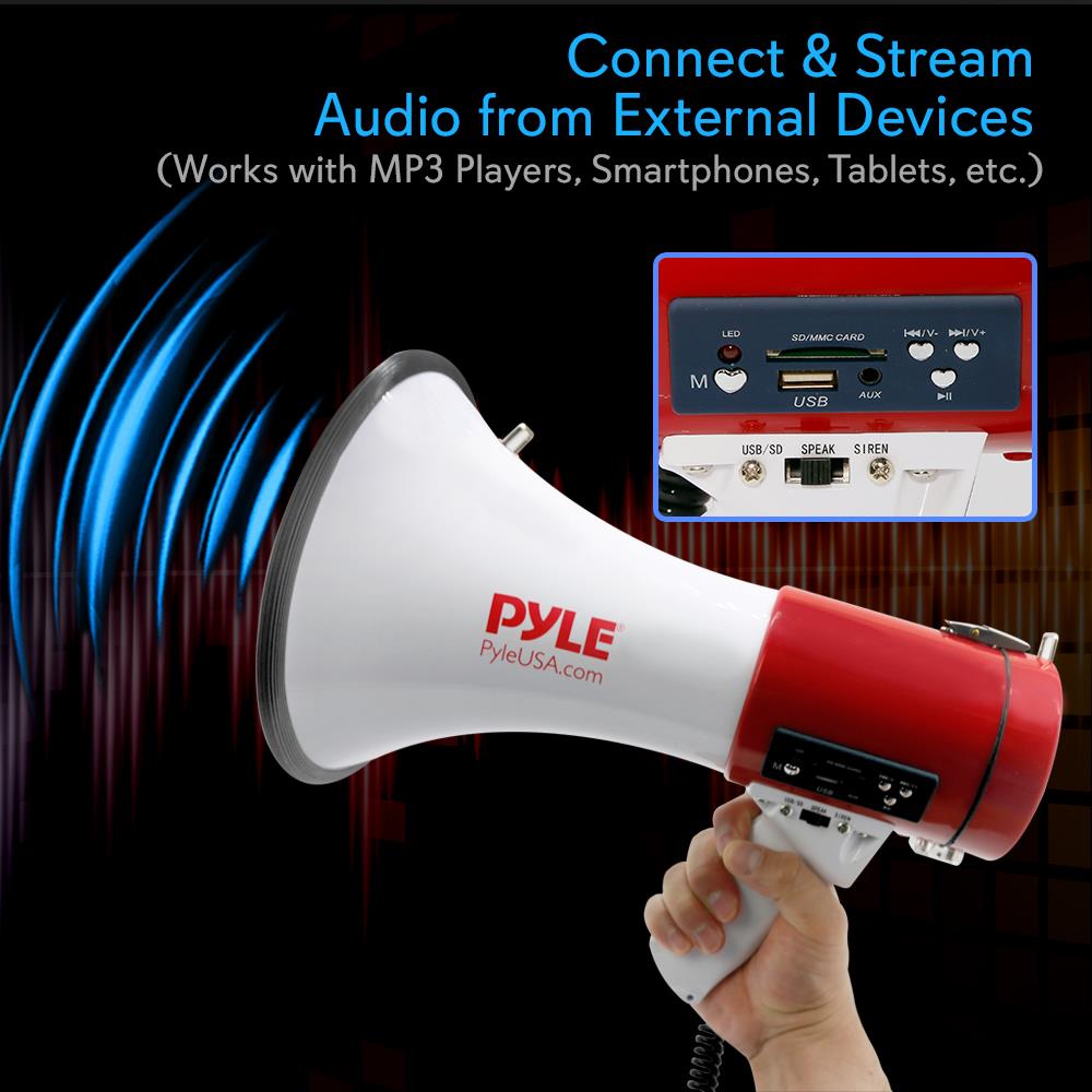 Pyle Pro Megaphone with Siren TALK USB SD Card - Image 2