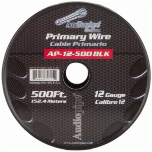 Audiopipe Primary Wire 12-Gauge 500 Foot Spool - Black