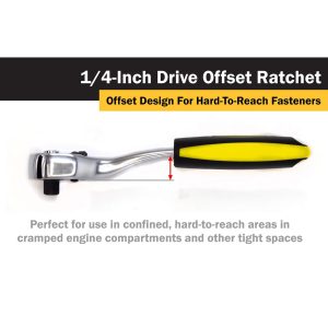 Titan Quick release Offset Ratchet - 1/4" Drive