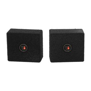 Qpower Empty 6.5" Square Speaker Enclosure Pair QBomb (spray on Black Bedliner Coating)