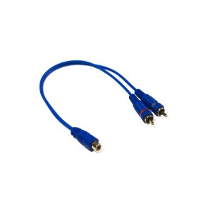 STINGER RCA Y 2M-1F BLUE INTERCONNECTS (6")