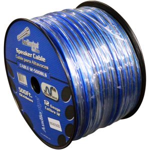 Audiopipe Speaker Wire 12-Gauge 500 Foot Spool - Blue/Clear
