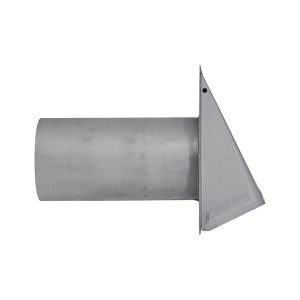 Lambro EC-3480GMS-11-PG 8-In., 26-Gauge Paint-Grade Galvanized Wall Exhaust Hood Vent with Damper, Wire Mesh Screen, and 11-In. Pipe, EC-3480GMS-11-PG