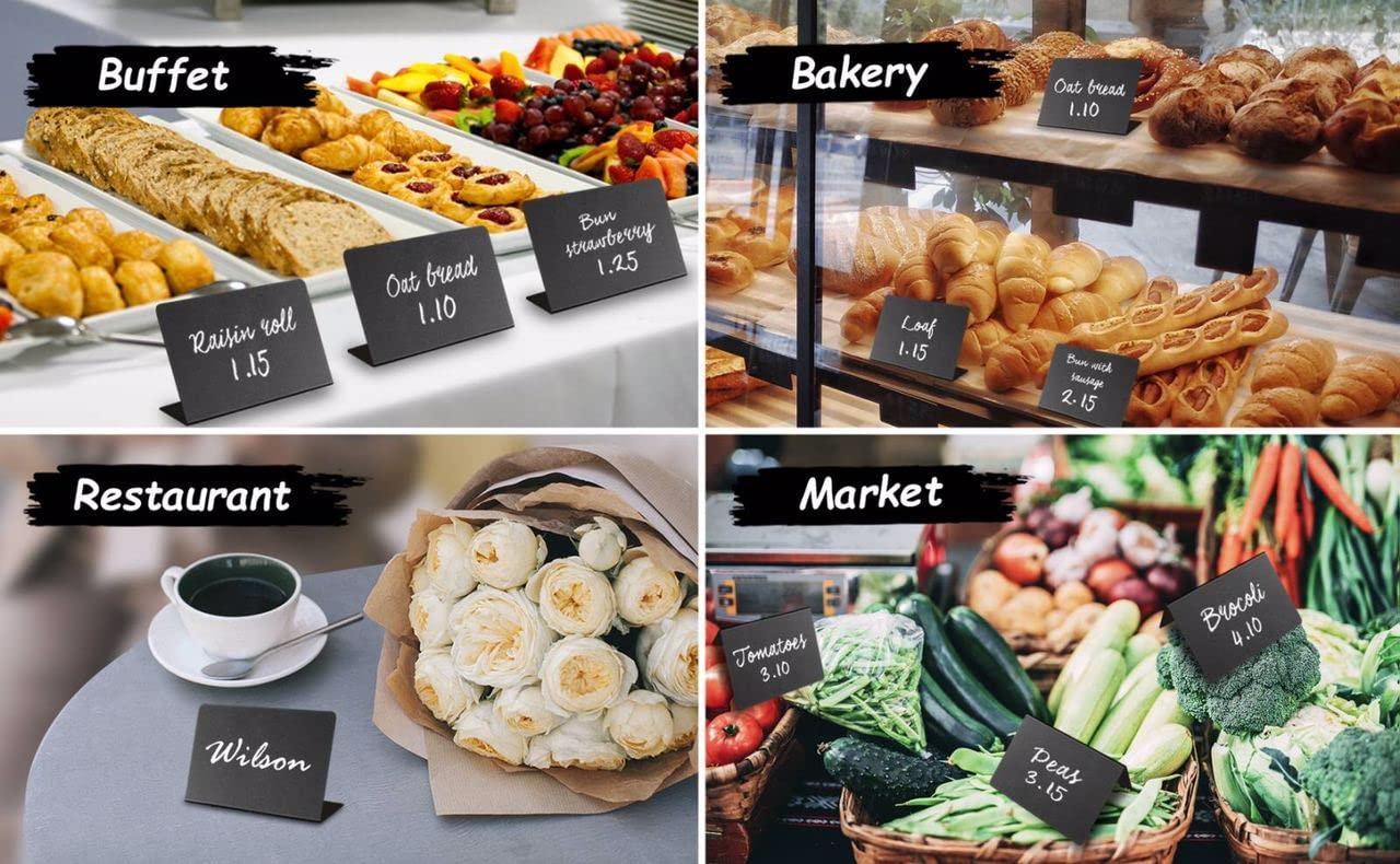 10 Pack Mini Chalkboard Signs for Food 3x4 inch Party Buffet Tables Wedding Bakery Small Chalkboard Signs Mini Chalkboard Signs for Food Chalkboard Buffet Signs Table Sign Chalkboard - Image 2