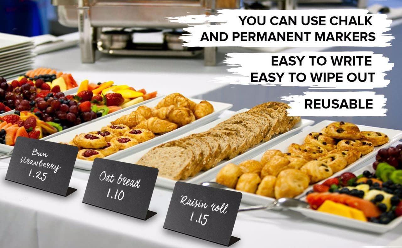 10 Pack Mini Chalkboard Signs for Food 3x4 inch Party Buffet Tables Wedding Bakery Small Chalkboard Signs Mini Chalkboard Signs for Food Chalkboard Buffet Signs Table Sign Chalkboard - Image 4