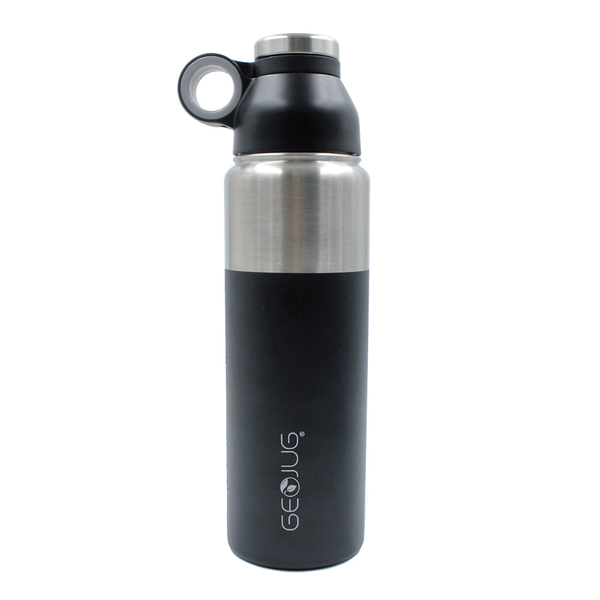 Brentwood Geojug G-1024BK Stainless Steel Vacuum-Insulated Water Bottle (0.7 L; Black/Silver)
