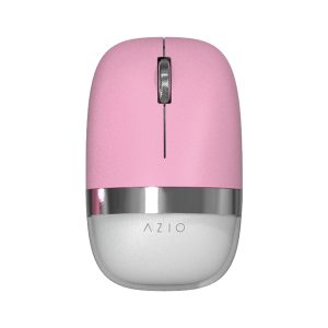 Azio IM408 IZO Cordless Optical Computer Mouse, Ergonomic, 3 Buttons, Bluetooth 3.0/5.0 and 2.4G RF-USB (Pink Blossom)