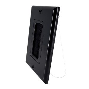 DataComm Electronics 45-0018-BK 1-Gang Brush Wall Plate (10 Pack; Black)