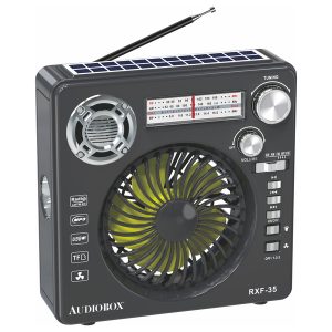 airbro RXF-35 RXF-35 Rechargeable Emergency 3-Band Radio, Bluetooth Speaker, 3-Speed Fan, Flashlight, and Solar Panel