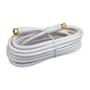 RCA VH612WHRV RG6 Coaxial Cable with F-Connectors (12 Ft.; White)