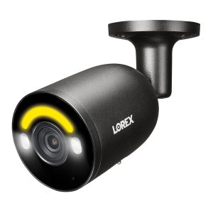 Lorex E894ABB-E IP Wired 4K AI Smart Security Bullet Camera with Smart Lighting and Smart Motion Detection (Black)