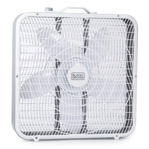 BLACK+DECKER BFB20SW BFB20SW 20-In. 3-Speed Portable Box Fan with Carrying Handle and Recessed Cord Storage, White