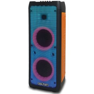 Dolphin Audio SPF-28R SPF-28R Portable Dual-8-In. 40-Watt-RMS Bluetooth Rechargeable Speaker with WaveSync, Fire Lights, Wireless Microphone, and Remote