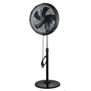 Optimus F-1888 18-In. 3-Speed Oscillating Outdoor Stand Fan with Misting Ring, Black, F-1888