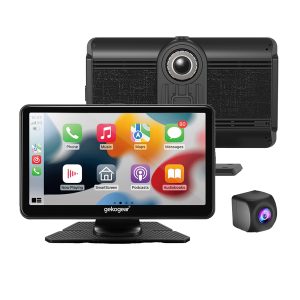 GekoGear Orbit C110 Orbit C110 7-In. Portable Infotainment Display with 1080p Dash Cam, Backup Cam, Apple CarPlay, Android Auto, Bluetooth, and Wi-Fi