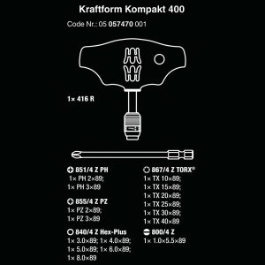 Wera T-Handle Magnetic Bit Holding Screwdriver Set for Bicycles & E-Bikes (17 pieces)