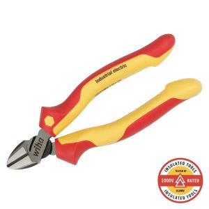 Wiha VDE Insulated Industrial Diagonal Cutters: 8" Length