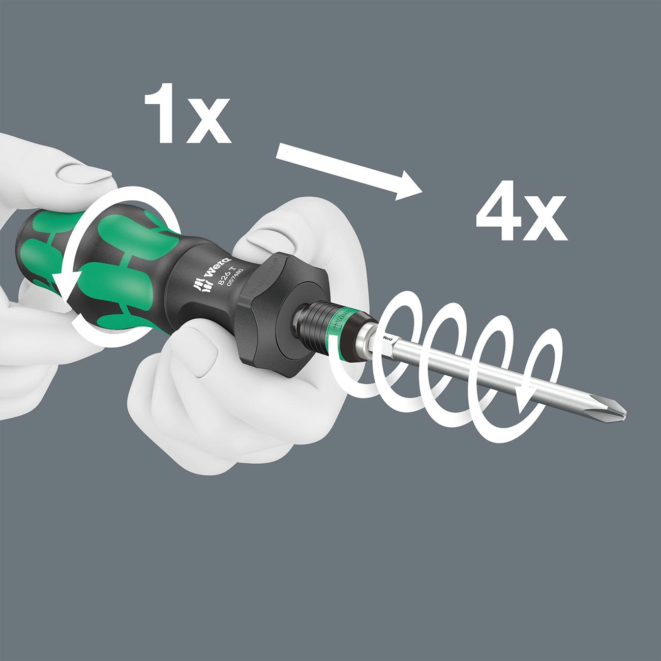 Wera Turbo Screwdriver with 1/4" SAE Bits (19-Piece) - Image 5