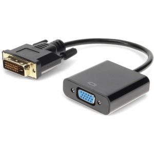 5PK DVI-D Single Link (18+1 pin) Male to VGA Female Black Active Adapters For Resolution Up to 1920x1200 (WUXGA)