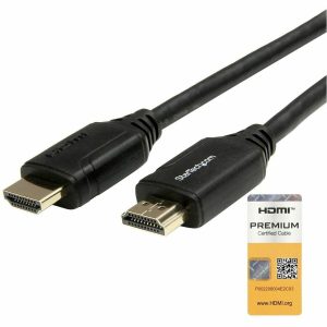 StarTech.com 6ft (2m) Premium Certified HDMI 2.0 Cable with Ethernet, High Speed Ultra HD 4K 60Hz HDMI Cable HDR10, UHD HDMI Monitor Cord