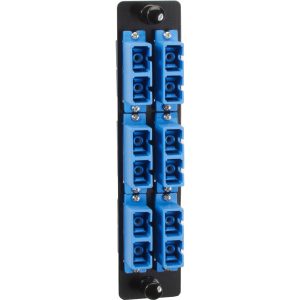 Black Box High-Density Adapter Panel, Ceramic Sleeves, (6) SC Duplex Pairs, Blue