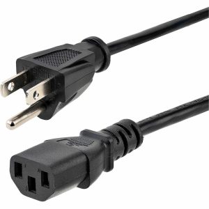 StarTech.com 6ft 1(1.8m) Computer Power Cord, NEMA 5-15P to C13, 10A 125V, 18AWG, Black Replacement AC PC Power Cord, TV/Monitor Power Cable