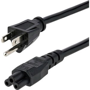 StarTech.com 6ft (1.8m) Laptop Power Cord, NEMA 5-15P to C5 (Clover Leaf), 10A 125V, 18AWG, Laptop Replacement Cord, Power Brick Cable