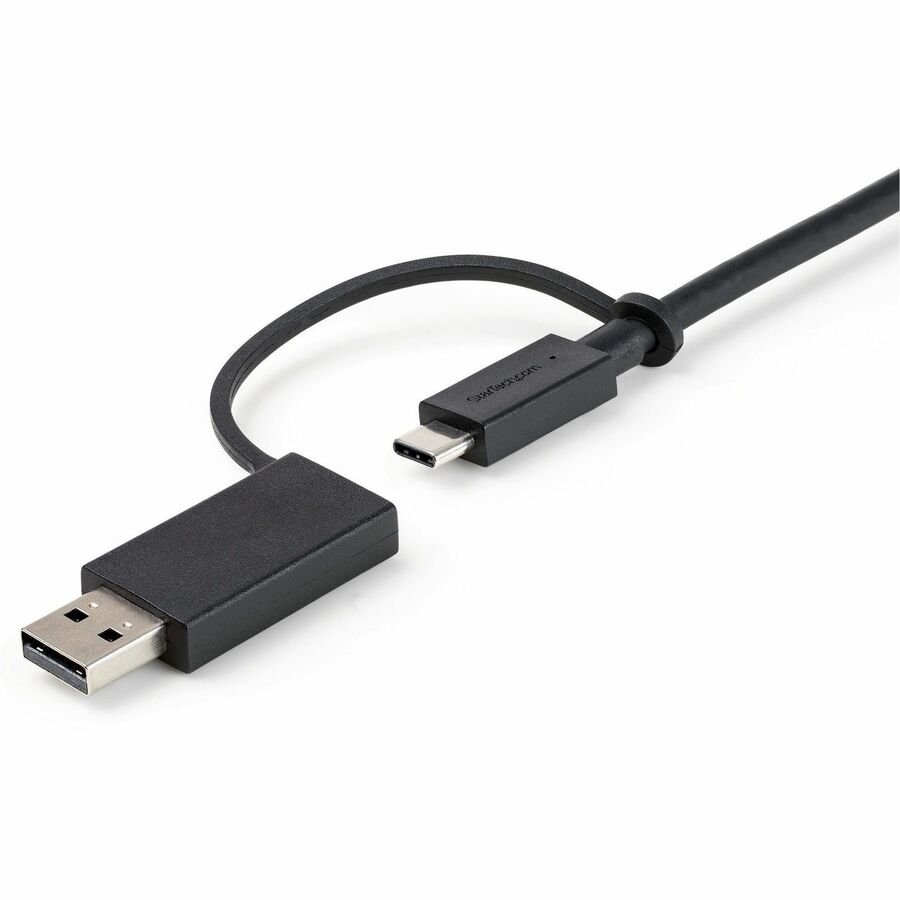 StarTech.com 3ft/1m USB-C Cable with USB-A Adapter Dongle, USB-C to C (10Gbps/PD), USB-A to C (5Gbps), 2-in-1 USB C Cable for Hybrid Dock - Image 3