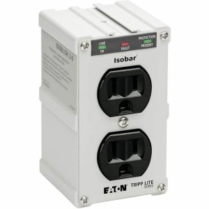 Eaton Tripp Lite Series Isobar 2-Outlet Surge Protector, Direct Plug-In, 1410 Joules, Diagnostic LEDs, Metal Housing
