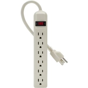 Belkin 6-Outlet Power Strip - 3ft Cord - Straight Plug - On-Off Switch - White