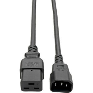 Eaton Tripp Lite Series Power Cord, C19 to C14 - Heavy-Duty, 15A, 250V, 14 AWG, 6 ft. (1.83 m), Black