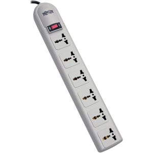 Eaton Tripp Lite Series Protect It! 230V 6-Universal Outlet Surge Protector, 1.8M Cord, British Plug, 750 Joules