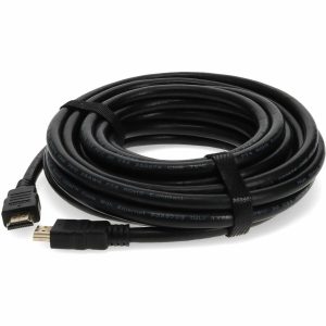 25ft HDMI 1.4 Male to HDMI 1.4 Male Black Cable Which Supports Ethernet Channel For Resolution Up to 4096x2160 (DCI 4K)