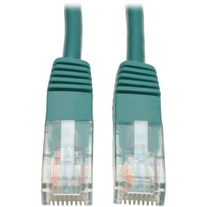 Eaton Tripp Lite Series Cat5e 350 MHz Molded (UTP) Ethernet Cable (RJ45 M/M), PoE - Green, 1 ft. (0.31 m)