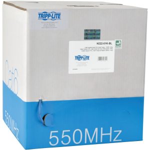 Eaton Tripp Lite Series Cat6 Gigabit Solid Core UTP PVC Bulk Ethernet Cable, Blue, 1000 ft. (304.8 m), TAA