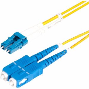 StarTech.com 2m (6.6ft) LC to SC (UPC) OS2 Single Mode Duplex Fiber Optic Cable, 9/125, 100G, Low Insertion Loss, LSZH Fiber Jumper Cord