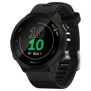 Garmin 010-02562-00 Forerunner 55 GPS Smartwatch with 42-mm Case, Bluetooth, Health/Fitness Monitoring, Activity Tracking, and 5 ATM Water Rated (Black)