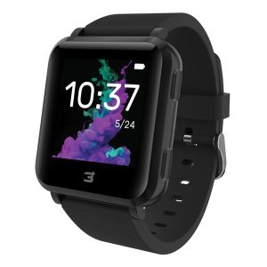 3Plus 3PL-VIBEPLUS-BK Vibe+ (Gen 1) Smartwatch with 1.4-In. Color Touch Screen, Bluetooth, Heart Rate/Sleep, Daily Activity Tracking, and 3 ATM Water-Resistant