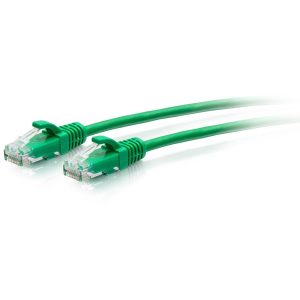 C2G 1ft Cat6a Snagless Unshielded (UTP) Slim Ethernet Cable - Cat6a Slim Network Patch Cable - PoE - Green