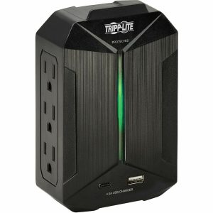 Eaton Tripp Lite Series Protect It! 6-Outlet Surge Protector - 5-15R Outlets, 2 USB Ports, 5-15P Direct Plug-In, 490 Joules, Black
