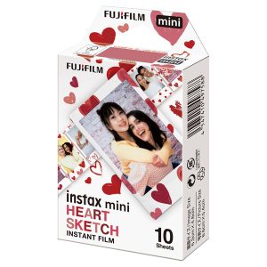 FUJIFILM 16799926 instax mini Instant Film, 10 Pack (Heart Sketch)